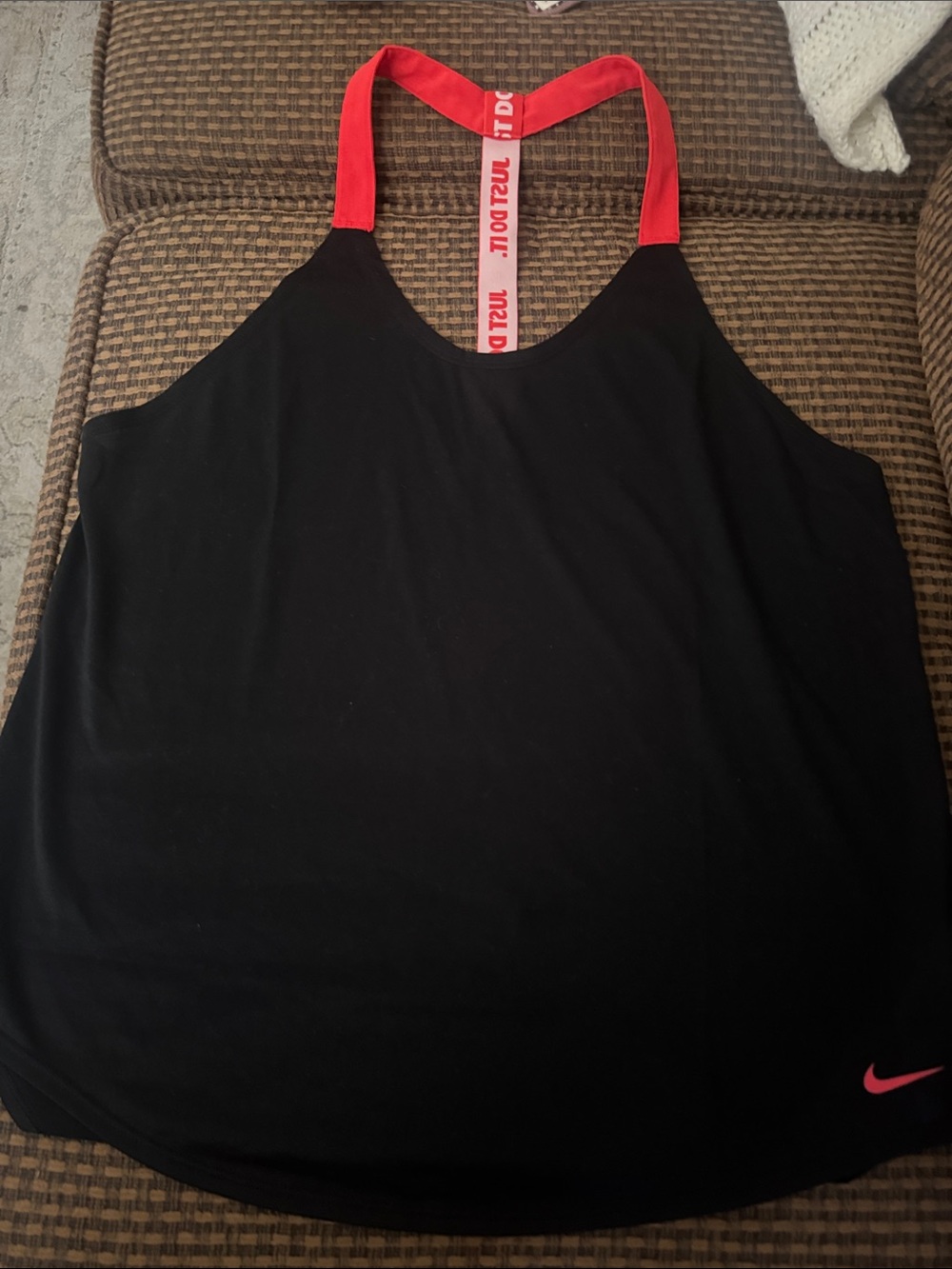 Nike Black Tank with Orange Accent Straps